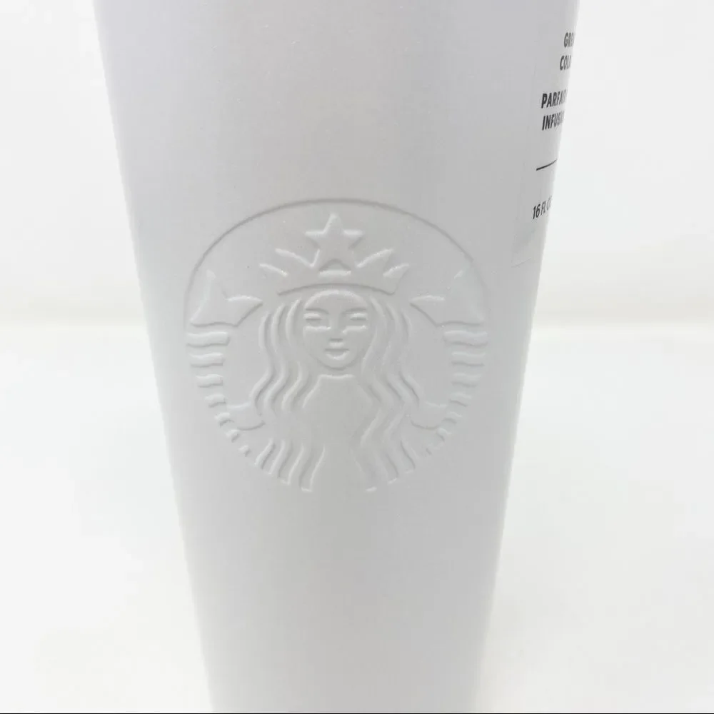 STARBUCKS WEDDING Pearl White‎ Shimmer Stainless Steel Cold Brew Tumbler